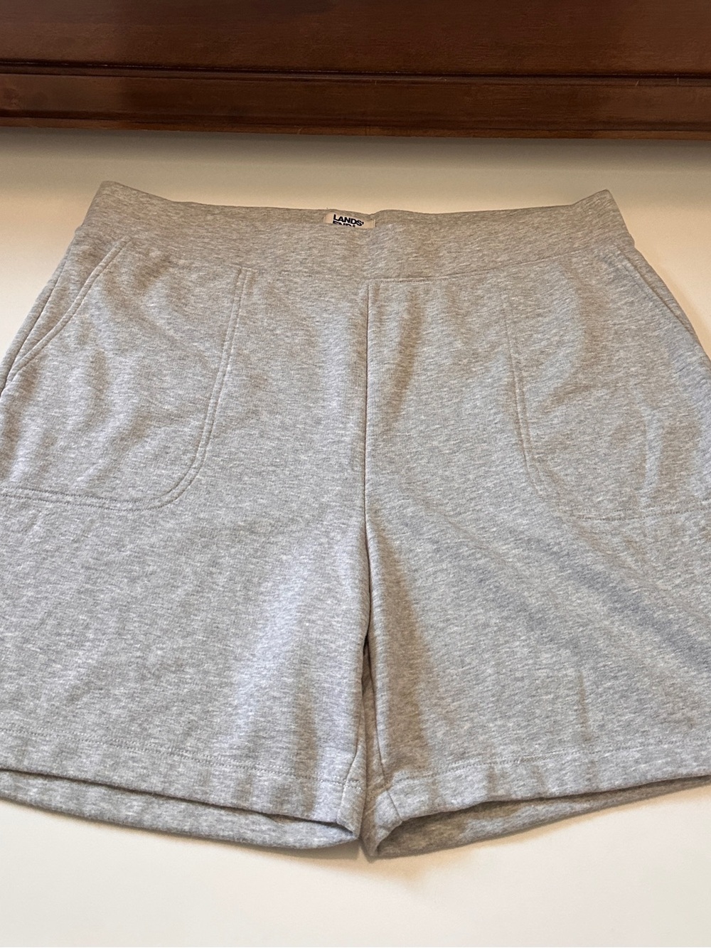 Lands' End Light Gray Women's Athletic Knit Shorts